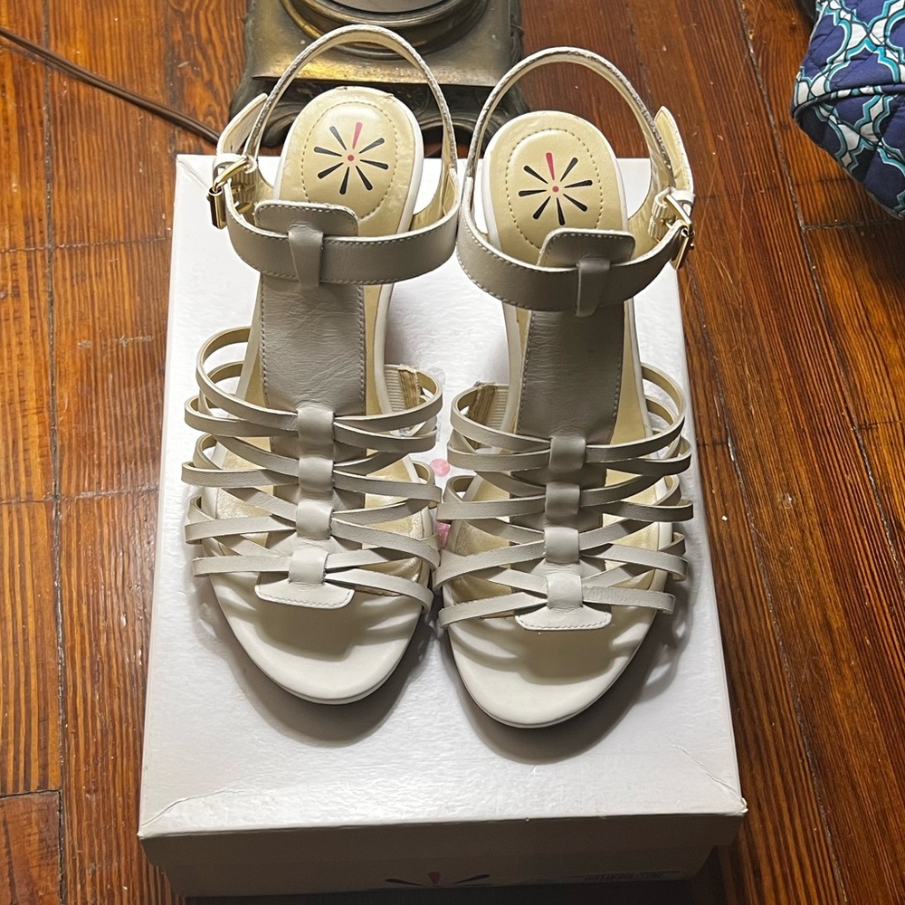 Isaac Mizrahi Live! Leather Fisherman Wedge Sandal